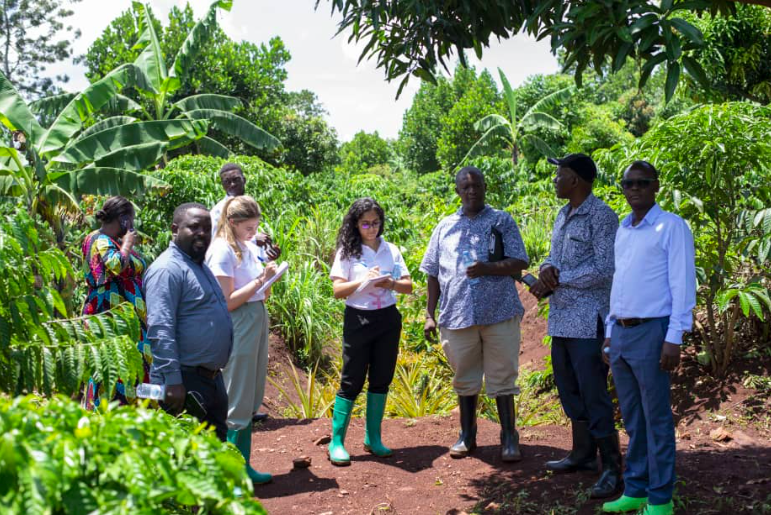 Visitors touring Edwards Hamlet Regeneration Centre in Jinja, Uganda